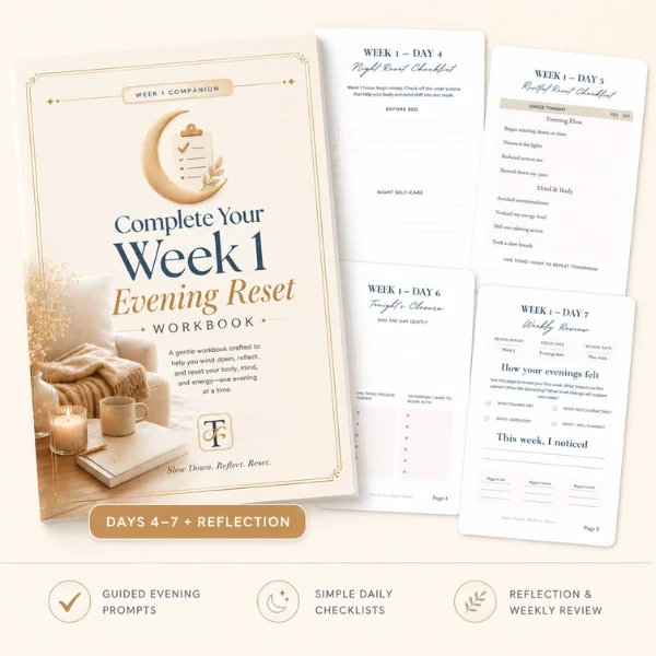 Complete Week 1 Evening Reset Workbook free bridge product visual